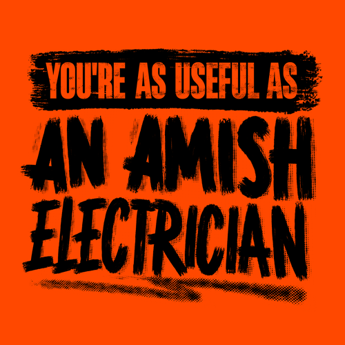 Amish Electrician - Safety Yellow Hi-Vis T-Shirt