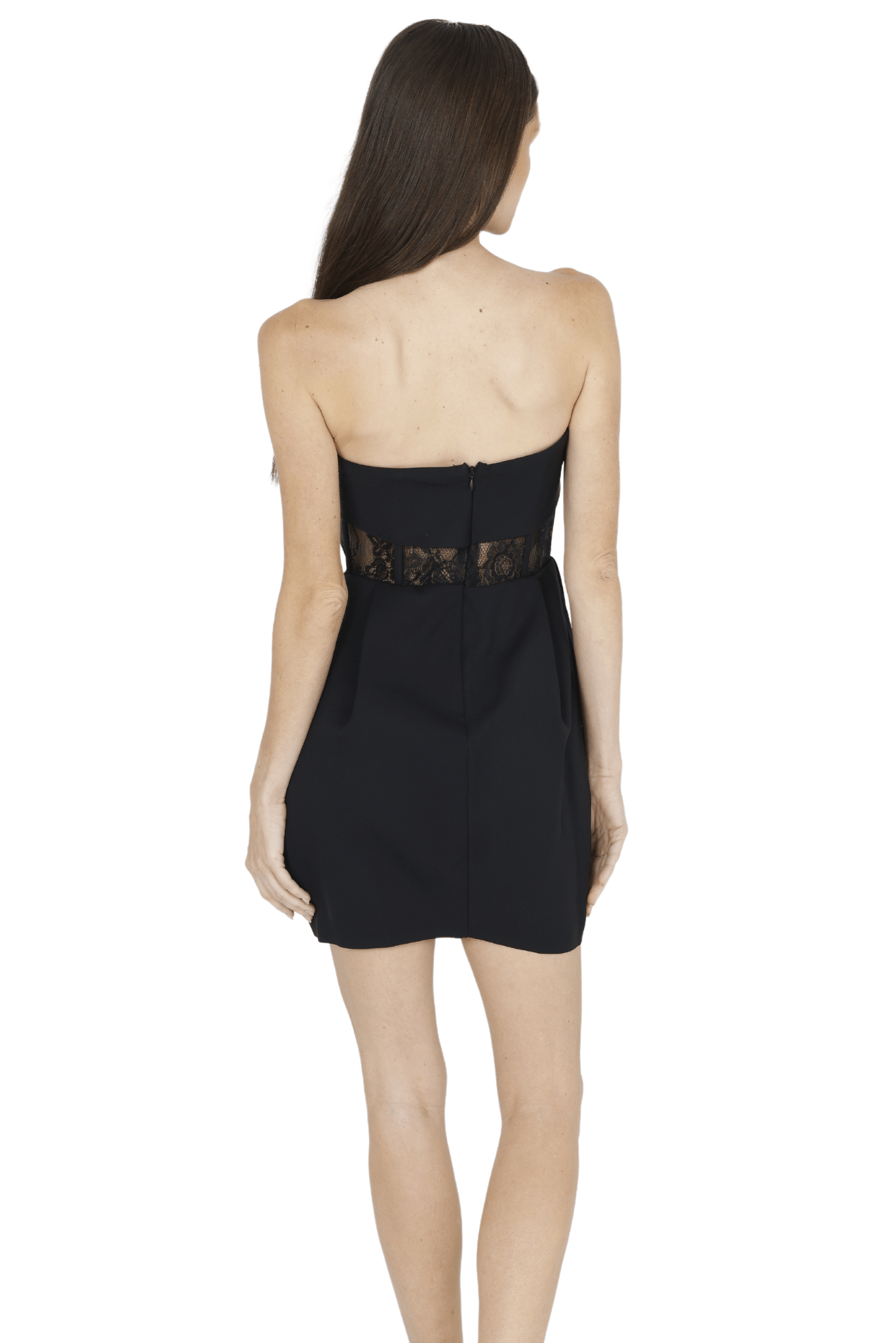 Daisy Strapless Lace Corset Dress (Black)